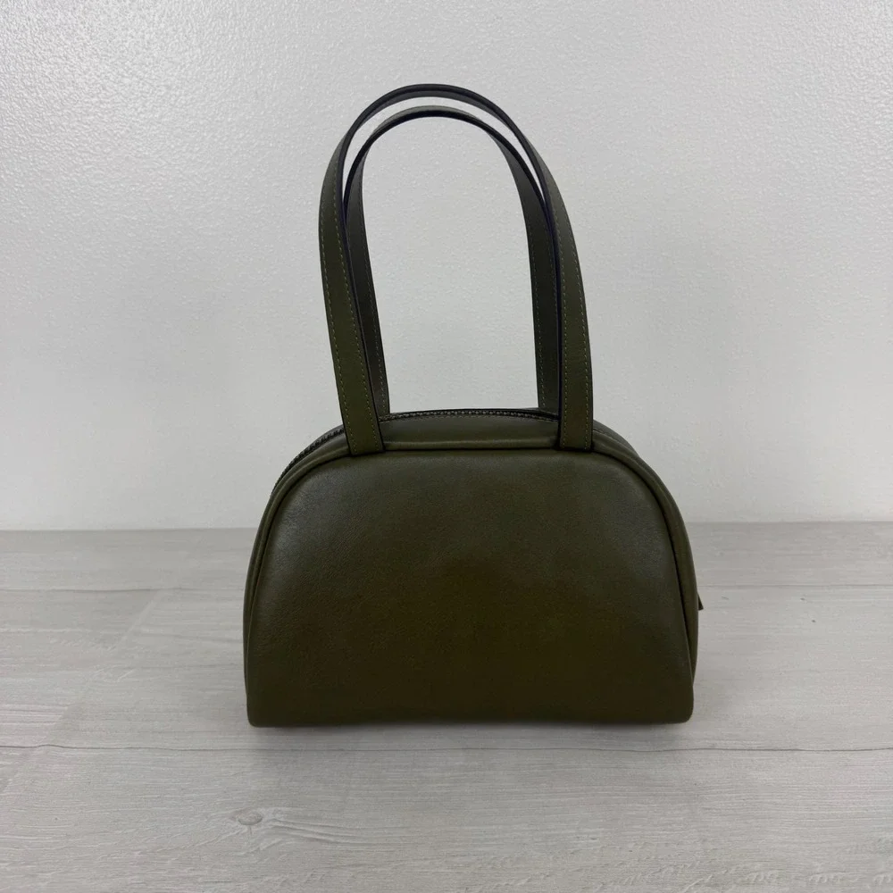 Coach The Twin Turnlock Bag 20 Small Olive Green Leather Satchel Y2K Handbag